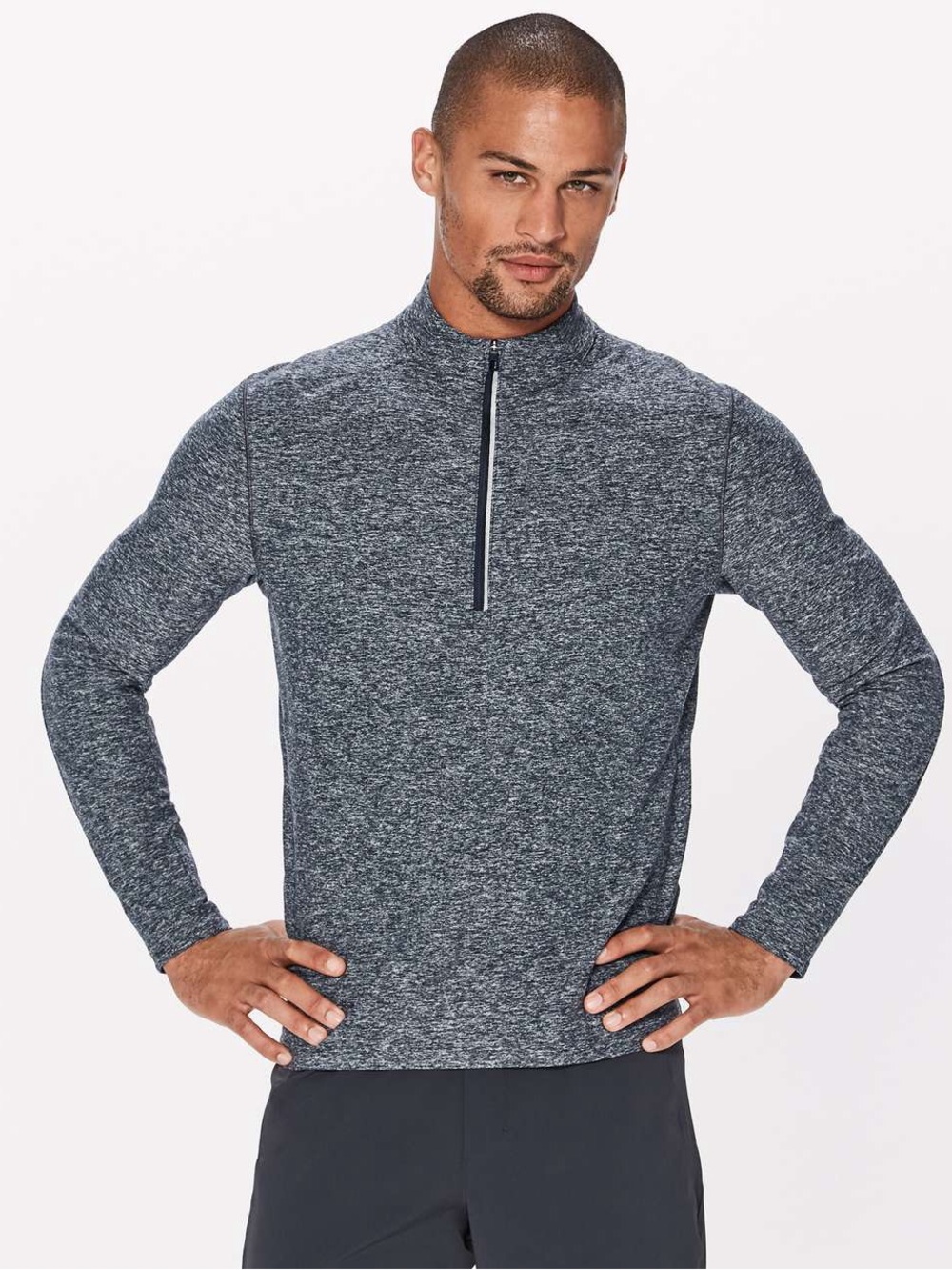 LULULEMON Surge Warm Pullover Mens Large Gray Sweatshirt Half Zip 1/2